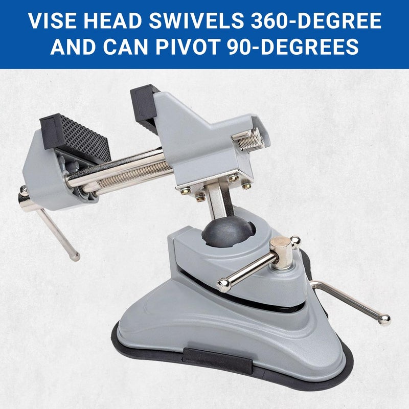Yost Tools Yost V-275 Portable Vacuum Base Vise, Pivots Multi-Angle, 2.75â€ Jaw Width, (1 Pack), Silver - Image 2