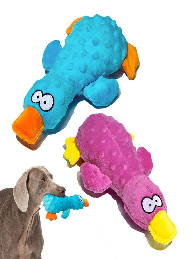 Adpartner Plush Squeaky Dog Toys, 2 Pack Squeak Duck Stuffed Squeaky Toys for Small, Medium Dogs to Keep Them Busy, Interactive Crinkle Dog Toys Soft Pet Chew Toy for Training and Reduce Boredom - Image 1