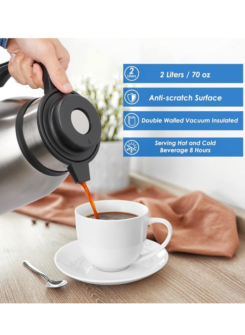 ابريق حراري لحفظ الشاي والقهوة والمشاريب الباردة مصنوع من الفولاذ القوي المقاوم للصدأ - 2000 مل - Image 5