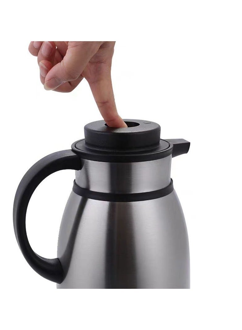 ابريق حراري لحفظ الشاي والقهوة والمشاريب الباردة مصنوع من الفولاذ القوي المقاوم للصدأ - 2000 مل - Image 2