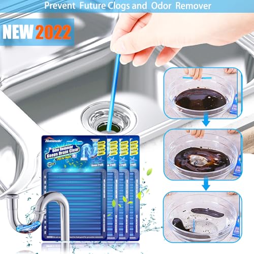 Hommate Drain Sticks Drain Cleaner Sticks Keeps Drains and Pipes Clear and Odor-free for Sink Pipe Cleaning Sticks for Drains As Seen On TV - Image 2