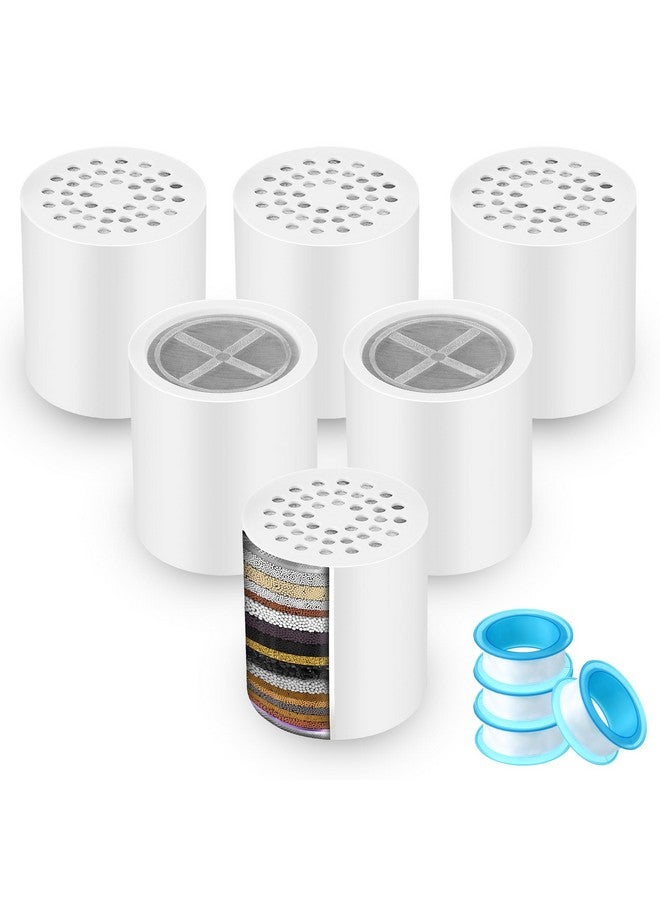 Enhon 6 Pack 20 Stage Shower Filter Replacement Cartridge, Shower Head Filter Refill for Hard Water to Remove Chlorine Fluoride Heavy Metal, High Output Bath Filter Cartridges for Skin Hair Healthy - Image 1