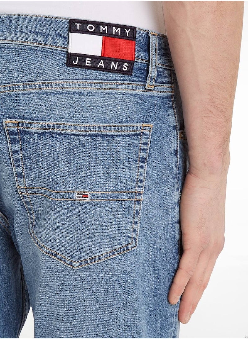 TOMMY JEANS - Men's Ryan Regular Straight Faded Jeans, Blue - Image 1