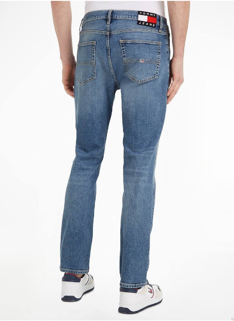 TOMMY JEANS - Men's Ryan Regular Straight Faded Jeans, Blue - Image 1