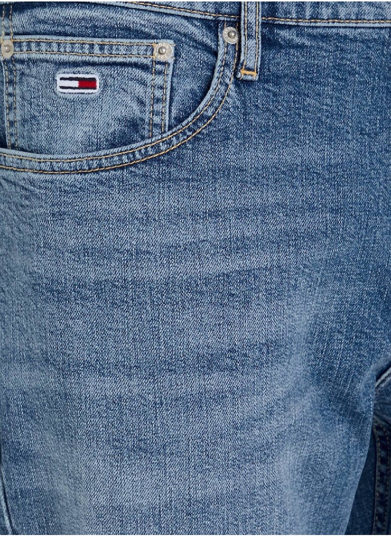 TOMMY JEANS - Men's Ryan Regular Straight Faded Jeans, Blue - Image 1
