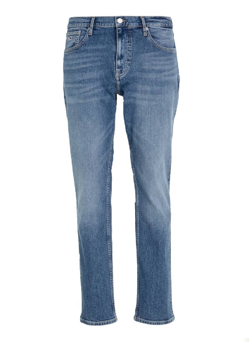 TOMMY JEANS - Men's Ryan Regular Straight Faded Jeans, Blue - Image 1