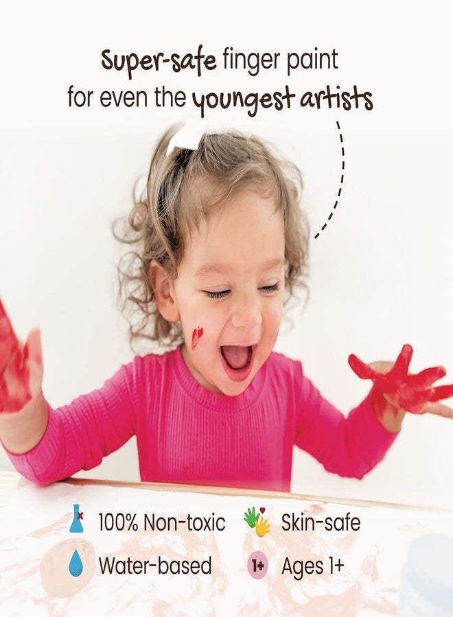 Honeysticks ألوان أصابع غير سامة من هونيستيك (6 ألوان زاهية)، قابلة للغسل من الجلد، آمنة للرسم بالأصابع للأطفال، للأعمار من 1-3، 2-4، 3-5، الطلاء الأول المثالي للفنانين الصغار من عمر 1 سنة وما فوق، قائمة على الماء، صديقة للبيئة - Image 2
