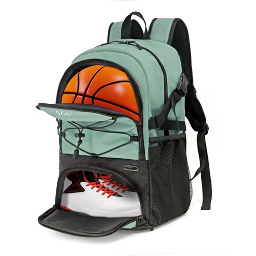 WOLT Basketball Backpack Large Sports Bag with Separate Ball Holder Shoes Compartment Best for Basketball Soccer Volleyball Swim Gym Travel - Image 1
