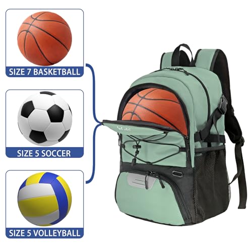 WOLT Basketball Backpack Large Sports Bag with Separate Ball Holder Shoes Compartment Best for Basketball Soccer Volleyball Swim Gym Travel - Image 3