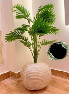 Artificial areca tree with fiberglass pot, 90 cm high