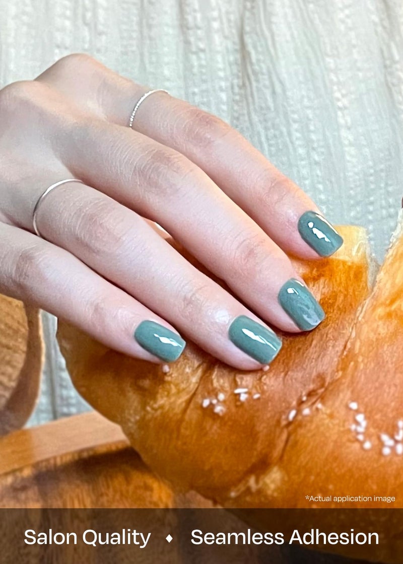 ohora Semi Cured Gel Nail Strips (N Cream Leaf) - Green, Solid, St Patrick's Day Nails, Works with Any UV/LED Lamps, Salon-Quality, Long Lasting, Easy to Apply & Remove - Image 4