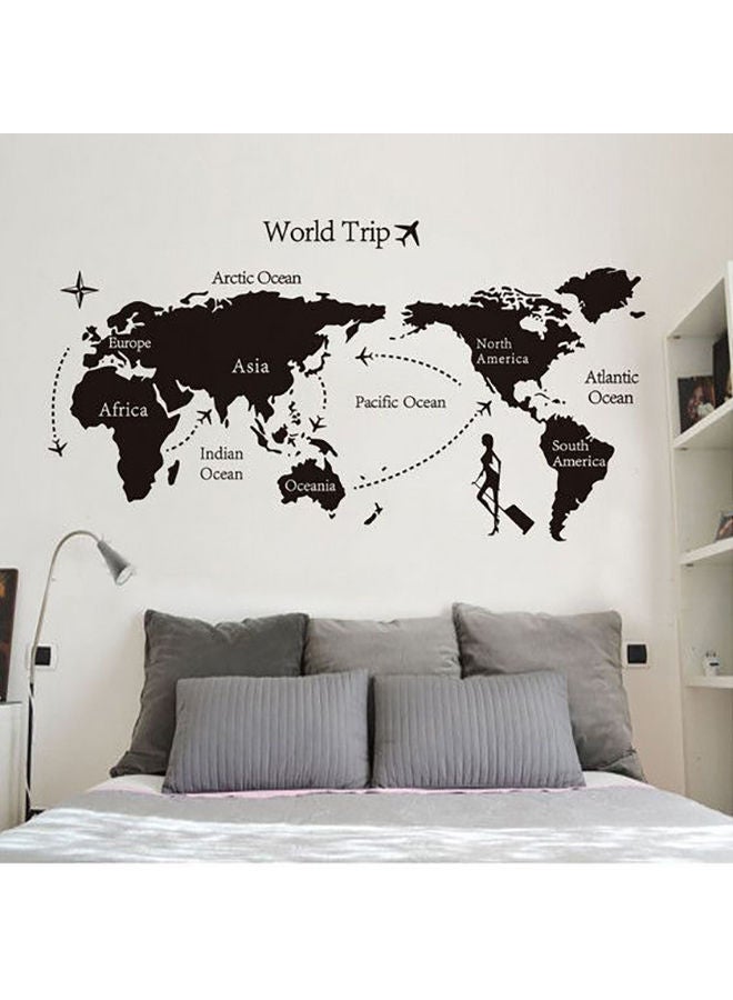 NIBEMINENT World Map Vinyl Wall Sticker Black - Image 2