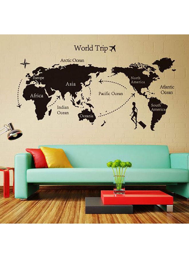 NIBEMINENT World Map Vinyl Wall Sticker Black - Image 3
