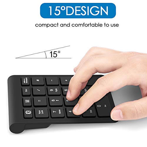 Foloda Bluetooth Number Pad, Wireless 10 Keys USB Number Numeric Keypad for Laptop, 22 Keys Extensions Numpad Keyboard Computer Laptop Accessories (NO Receiver) - Image 3