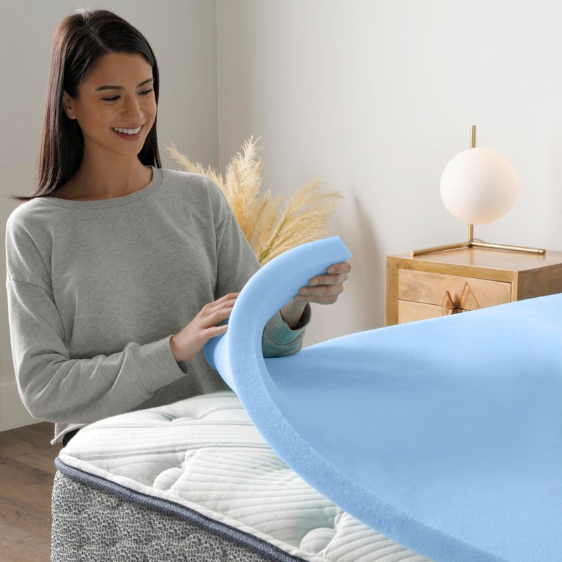 Serta Comfort Cool Memory Foam Mattress Topper, 1.5 Inch, Queen - Image 4