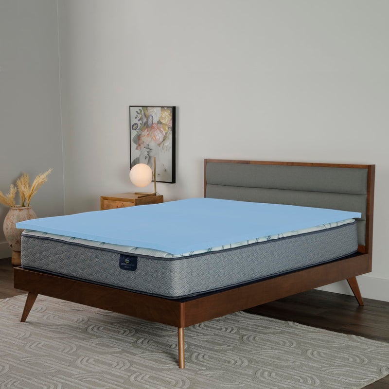 Serta Comfort Cool Memory Foam Mattress Topper, 1.5 Inch, Queen - Image 5