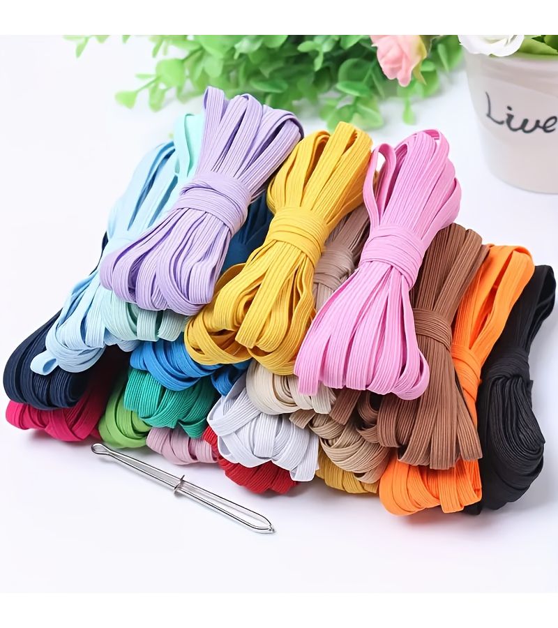 Black 10m High Elastic Flat Soft Elastic Band For Pants Waist Thin Straps - Image 4