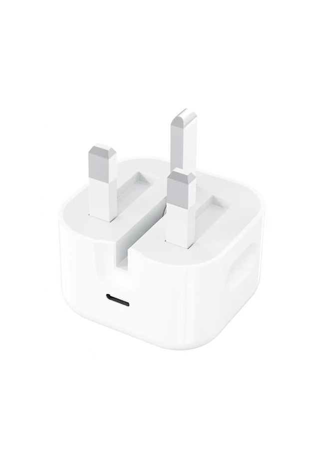 Qbest Triple Wall Power Adapter with USB-C Port | 20W PD Fast Charging Plug | Multi-Use Socket for iPhone, Samsung & Smart Devices | Compact & Safe Design for Home & Office
