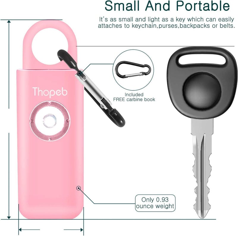 Thopeb –The Original Personal Safety Alarm for Women Self Defense – Elders & Kids Self Defense Keychain Siren – 135dB Loud Siren Bird Sound – Cute Key Chains Protection (Pink) - Image 2