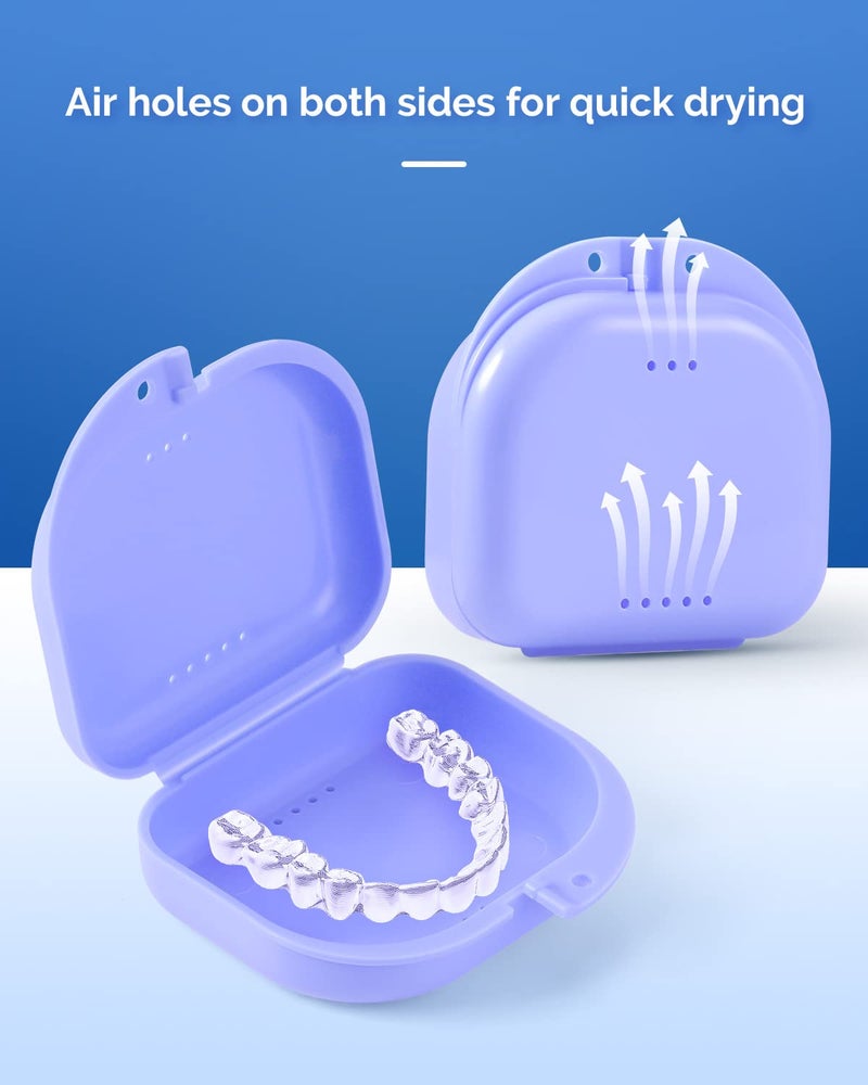 JMU Retainer Case with Vent Holes, Mouth Guard Case Dental Storage Container (Purple) - Image 2
