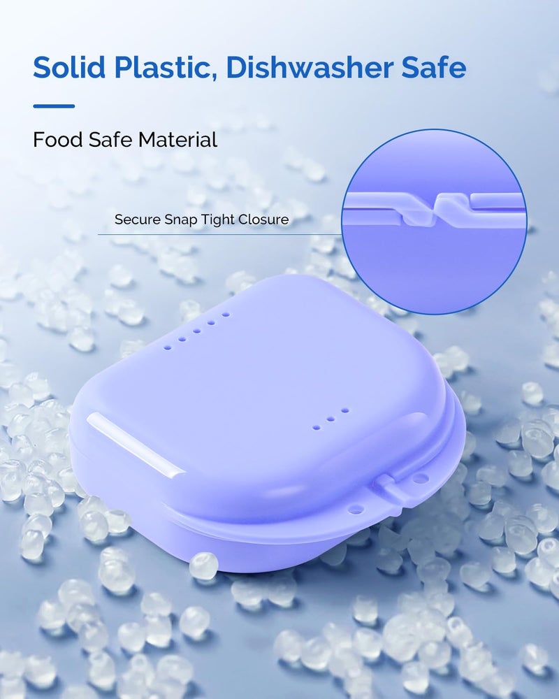 JMU Retainer Case with Vent Holes, Mouth Guard Case Dental Storage Container (Purple) - Image 4