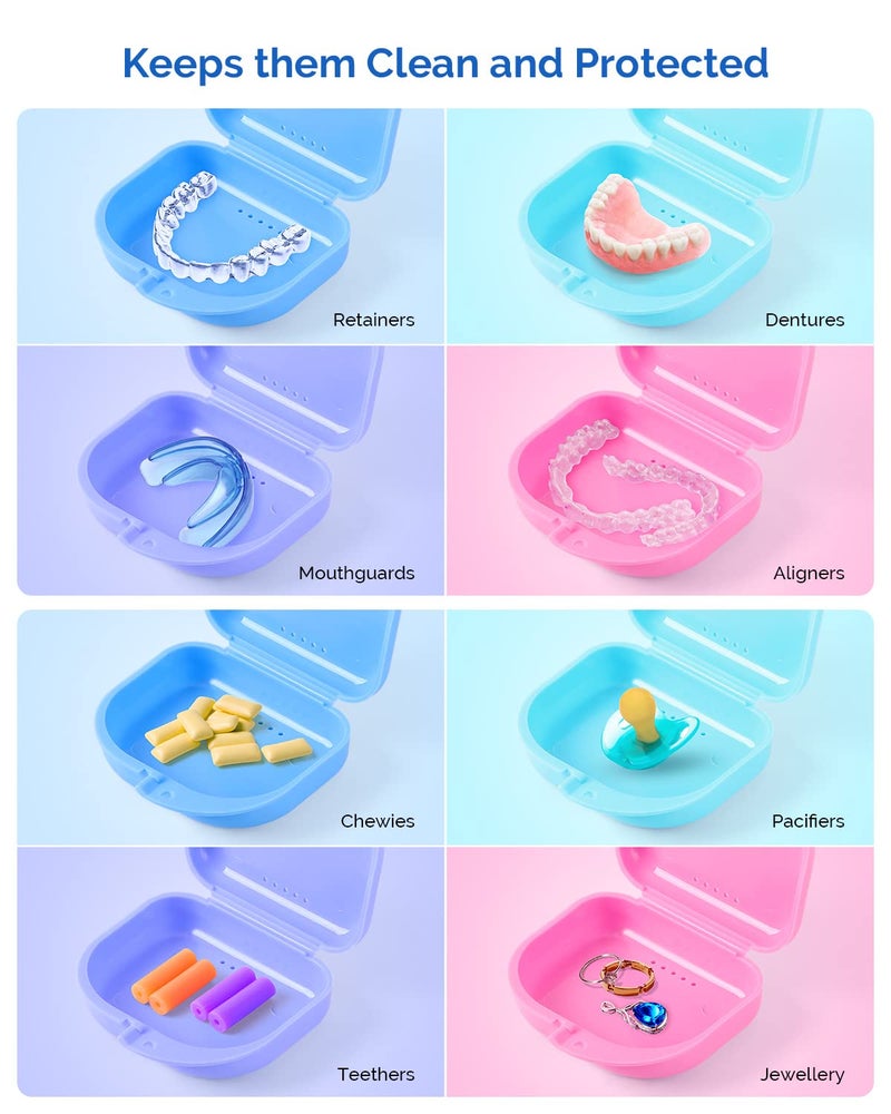 JMU Retainer Case with Vent Holes, Mouth Guard Case Dental Storage Container (Purple) - Image 5