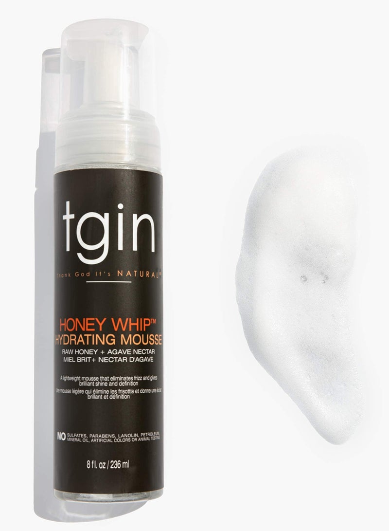 Tgin Thank God It's Natural tgin Honey Whip Hydrating Mousse for Hair - Dry Hair - Textured Hair - Curly Hair - Damaged Hair- 8oz - Image 1