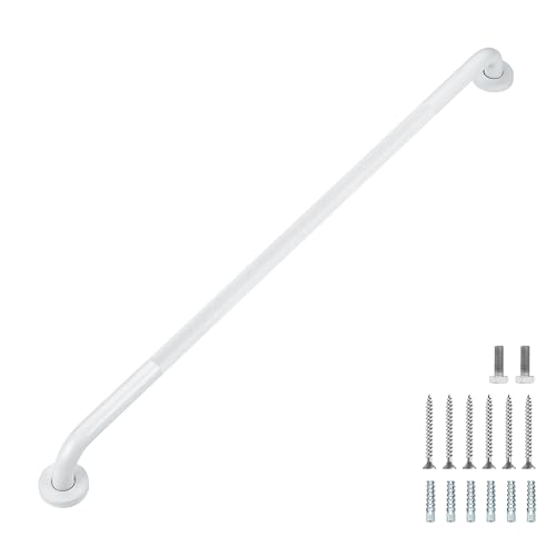 Ravinte Hardware Grab Bars for Shower 1 Pack 36Inch Anti Slip Shower Handles for Elderly Safety Shower Grab Bar Stainless Steel Handicap Grab Bars for Bathroom White 1 Diameter - Image 1