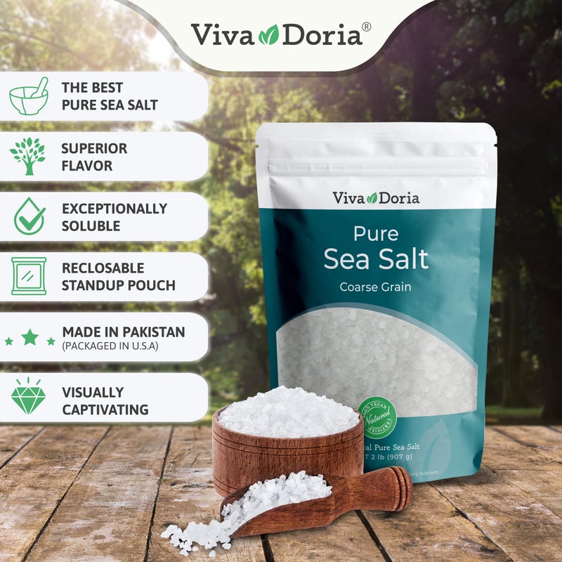 Viva Doria Pure Sea Salt, Coarse Grain, 2 lb | Ideal For Salt Grinders - Image 2
