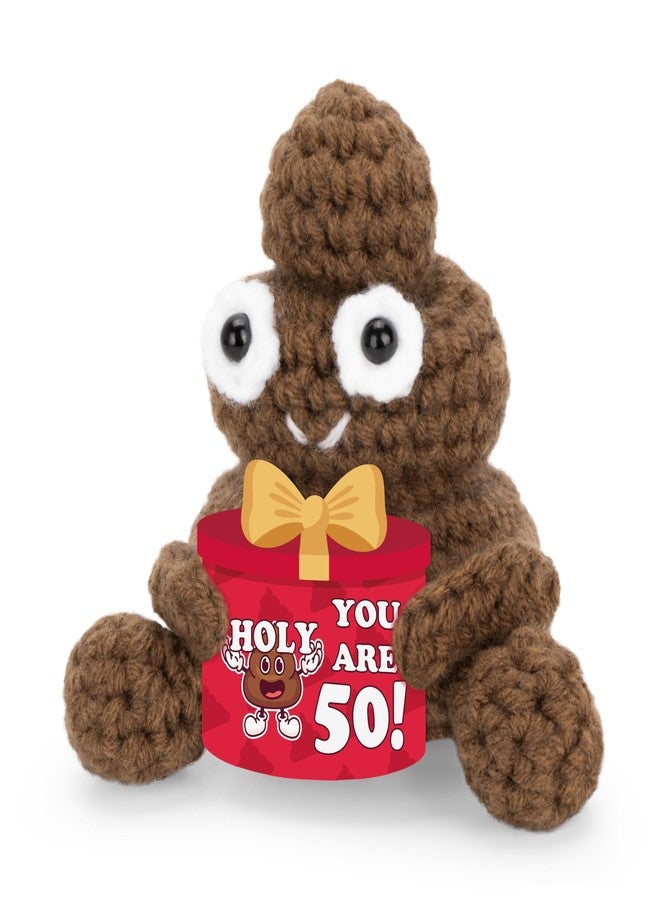 A AIFAMY Positive Poo for 40th 50th 60th Birthday Gifts Funny Crochet Poo Doll for Men Women Best Friend Gag Gifts Party Decorations (40th Birthday) - Image 2