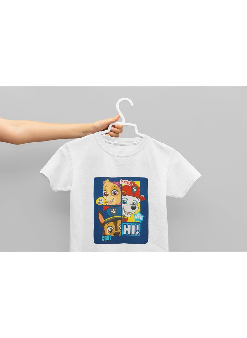 ZOOM PAW PATROL Kids T-Shirt with Colorful Character Print for Everyday Wear