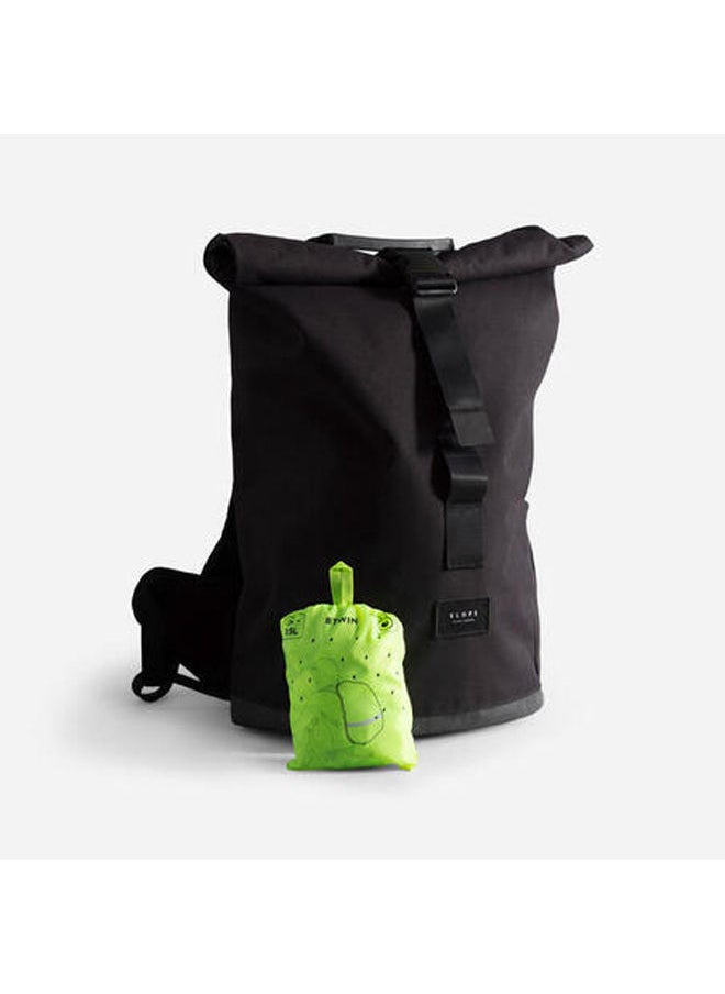 Btwin Waterproof Day_Slash_Night Visibility Bag Cover - Neon Yellow  - Image 1