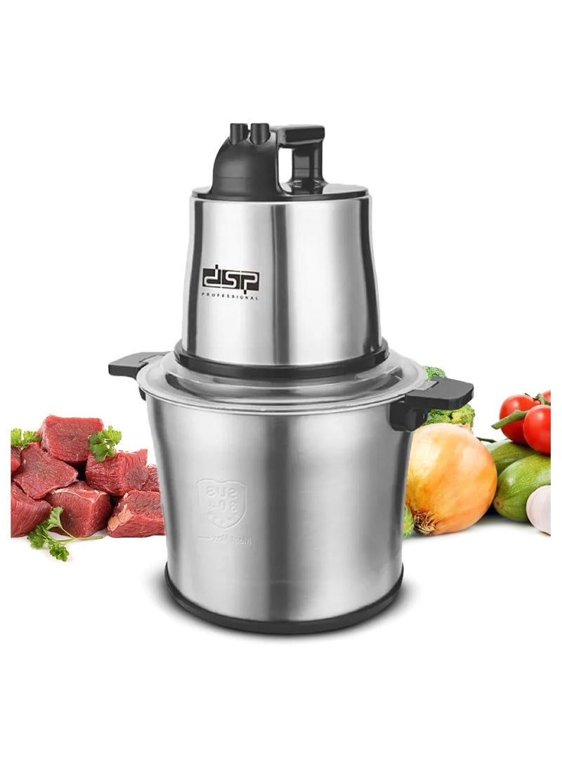 دي اس بي مفرمة لحوم وقطاعة خضار من دي اس بي، قطاعة لحم 1400 واط، سعة 10 لتر، للعائلات الكبيرة  عمود دوران معدني، اربع شفرات من الستانلس ستيل، 3 تروس، هيكل ستانلس ستيلفولاذ مقاوم للصدأ + غطاء PET سرعتان (سريعة وبطيئة) شفرة طحن من الفولاذ المقاوم للصدأ (مع غطاء سكين)، حامل الكوستر  KM4090 - Image 2