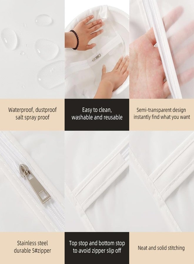 HASTHIP® 5 Pack Clear Garment Bags Clothes Covers Protecting Dusts for Storage Plastic Garment Bags, 55" Hanging Clothes Bags Dress Bag for Gowns Long with Full Zipper Suit Bags for Closet - Image 5