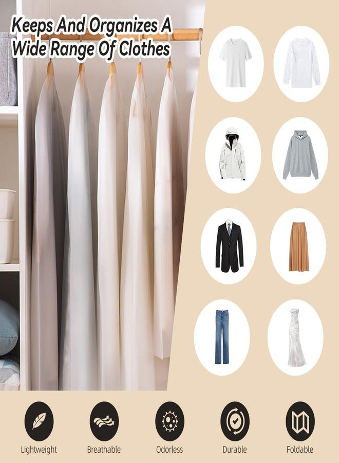 HASTHIP® 5 Pack Clear Garment Bags Clothes Covers Protecting Dusts for Storage Plastic Garment Bags, 55" Hanging Clothes Bags Dress Bag for Gowns Long with Full Zipper Suit Bags for Closet - Image 3