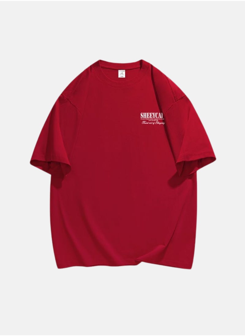 Thirty-One SHEEYCAIY Printed Red Unisex Oversized T-shirt  - Image 1
