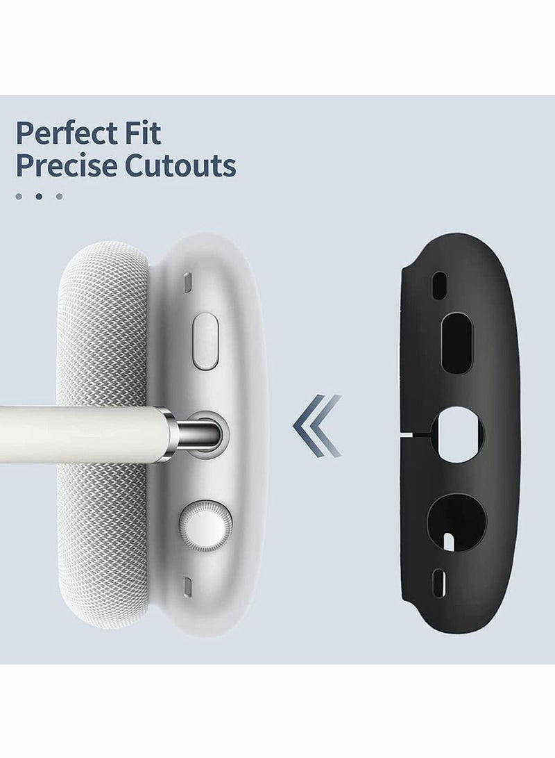 Silicone Case Cover for AirPods Max Headphones, Anti-Scratch Ear Cups and Headband Max, Accessories Skin Protector Headset Protective (Black) - Image 2