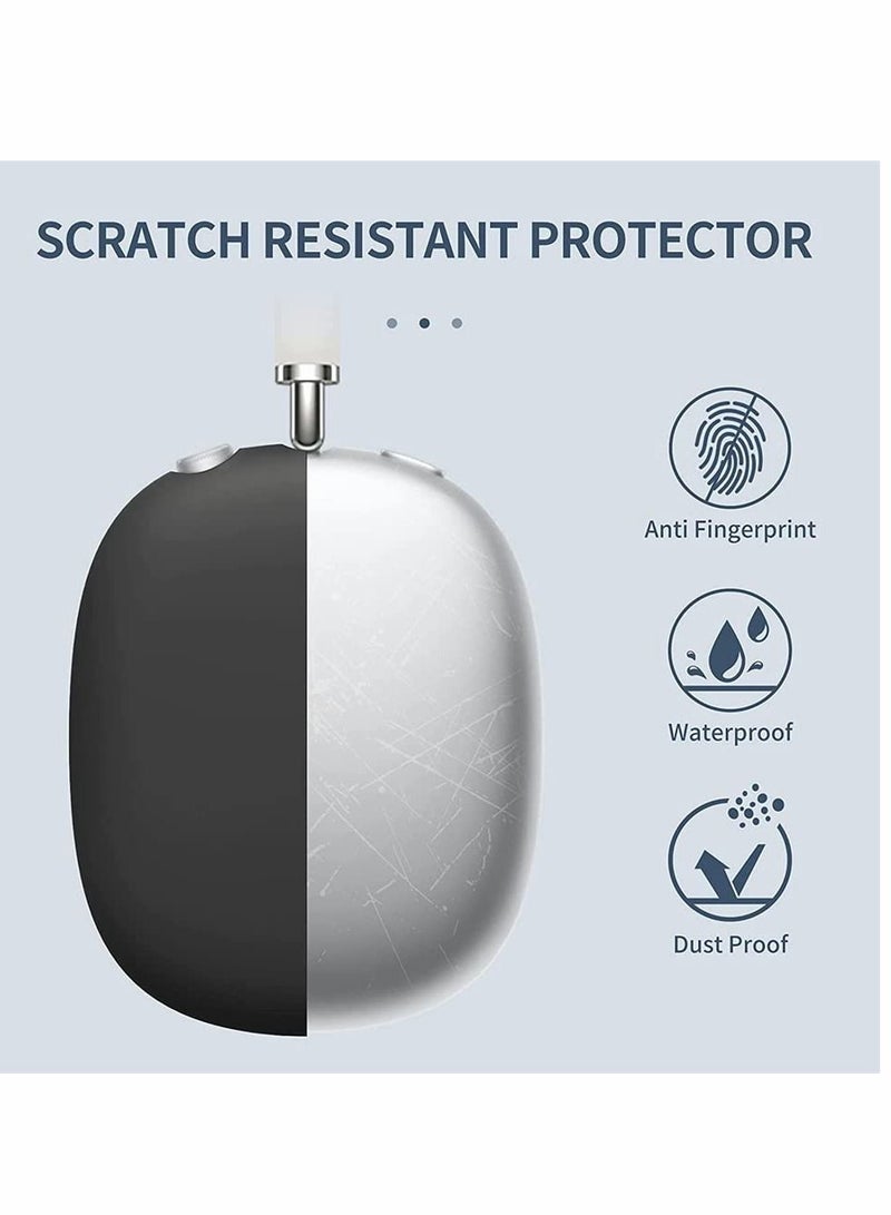 Silicone Case Cover for AirPods Max Headphones, Anti-Scratch Ear Cups and Headband Max, Accessories Skin Protector Headset Protective (Black) - Image 3