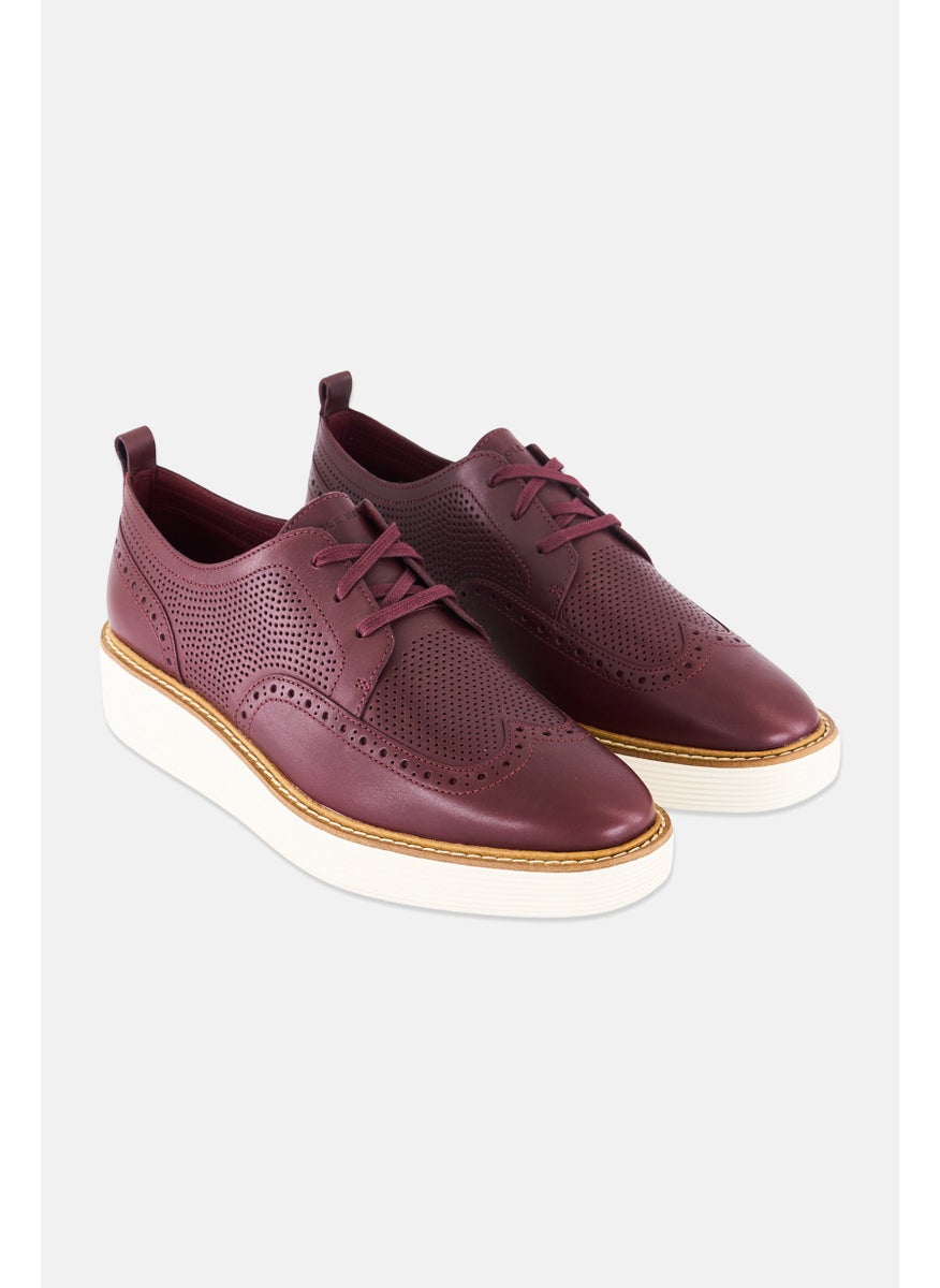 COLE HAAN Women Lace Up Casual Shoes, Maroon  - Image 1
