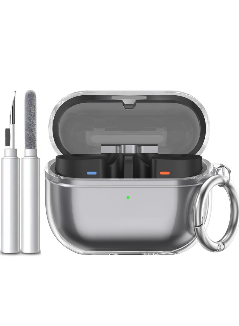 ANYOGRO For Samsung Galaxy Buds 3 & Pro Clear Protective Case Premium TPU Protective Cover Supports Wireless Charging Includes Keyring and Cleaning Tool - Image 1