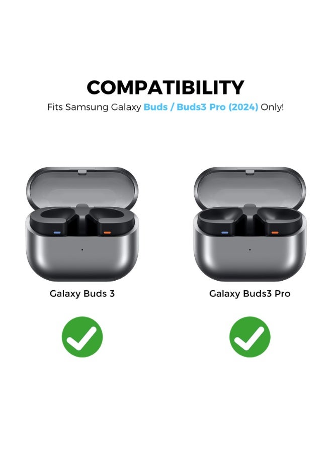 ANYOGRO For Samsung Galaxy Buds 3 & Pro Clear Protective Case Premium TPU Protective Cover Supports Wireless Charging Includes Keyring and Cleaning Tool - Image 3