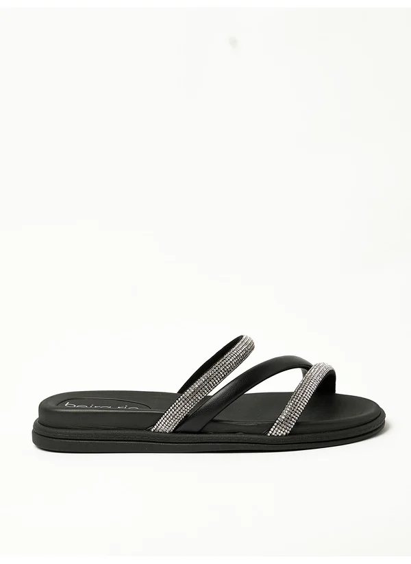 Beira Rio Beira Rio Ladies Flat Sandals Black | Made In Brazil