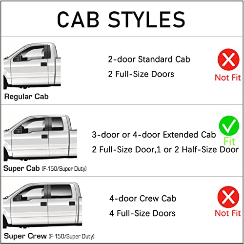 Lightronic Extra Durable Outside-Mount Auto Vent Window Visor, Fits 2015-2025 Ford F-150, 2017-2025 F-150 Raptor, F-250, F-350 & F-450 Super Duty, SuperCab, UV-Protect Rain Guard, Dark Smoke, 4-Pcs - Image 2