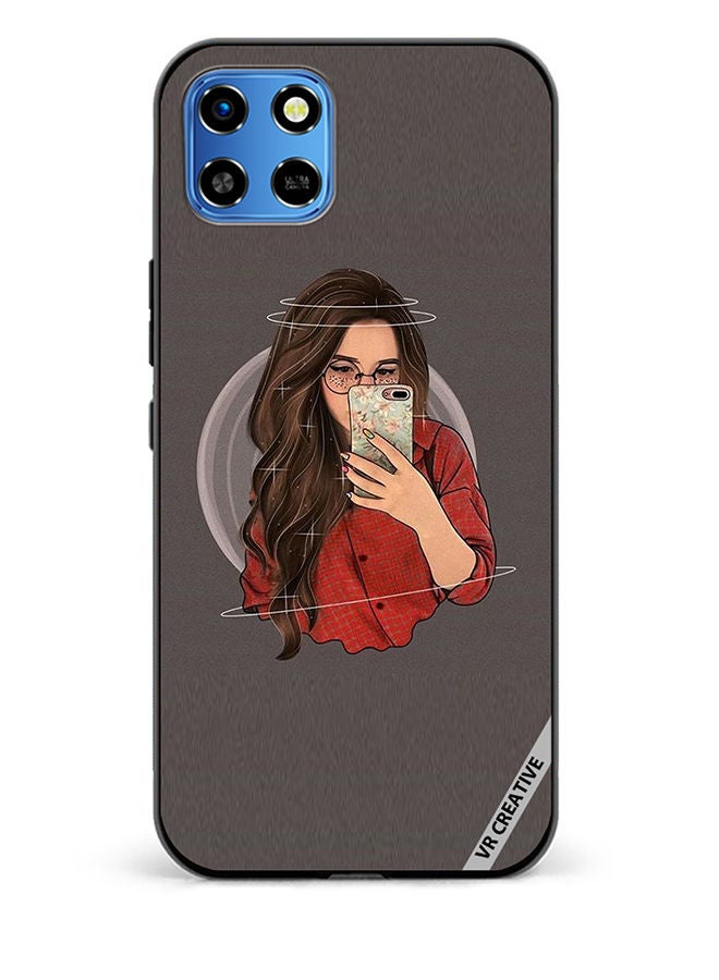 VR CREATIVE Protective Case Cover For Infinix Smart 6 HD Girl Clicks a Selfie Design Multicolour - Image 1