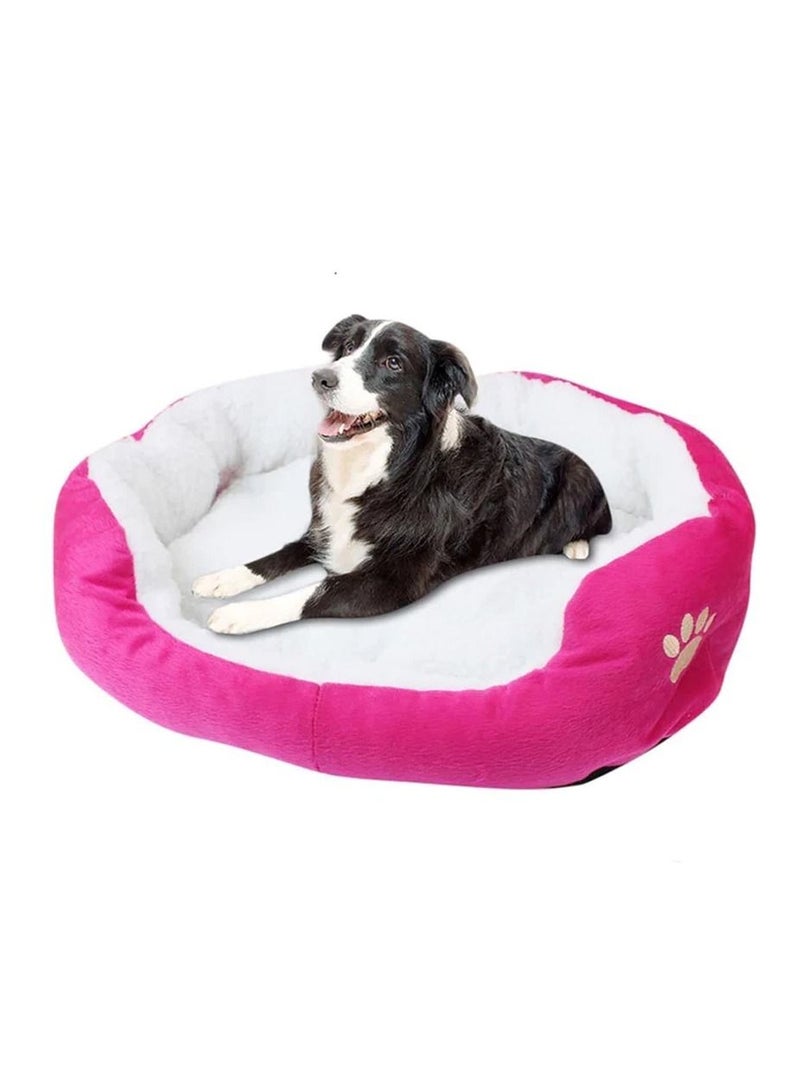 MARGOUN Dog Bed Pet Cat Bed Soft Fluffy Cushion Bed Comfortable and Washable Pet Mattress 40x45cm Pink - Image 1