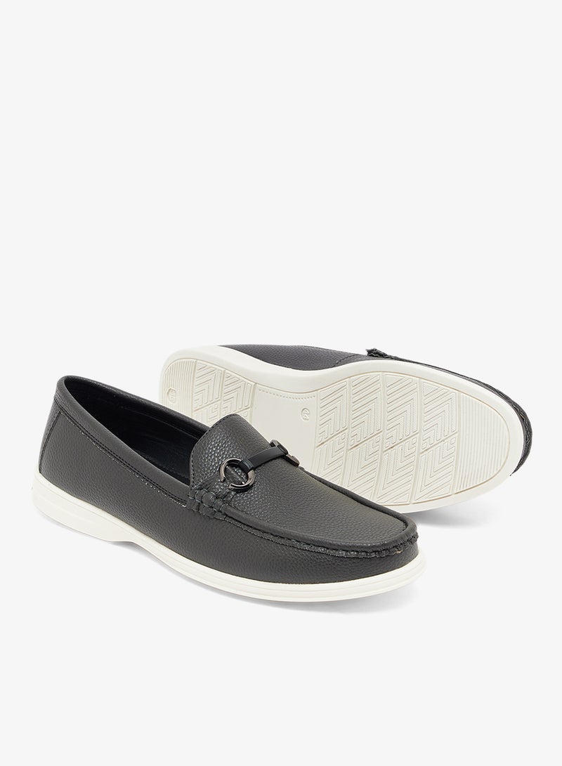 Robert Wood Textured Horsebit Driving Loafers - Image 3