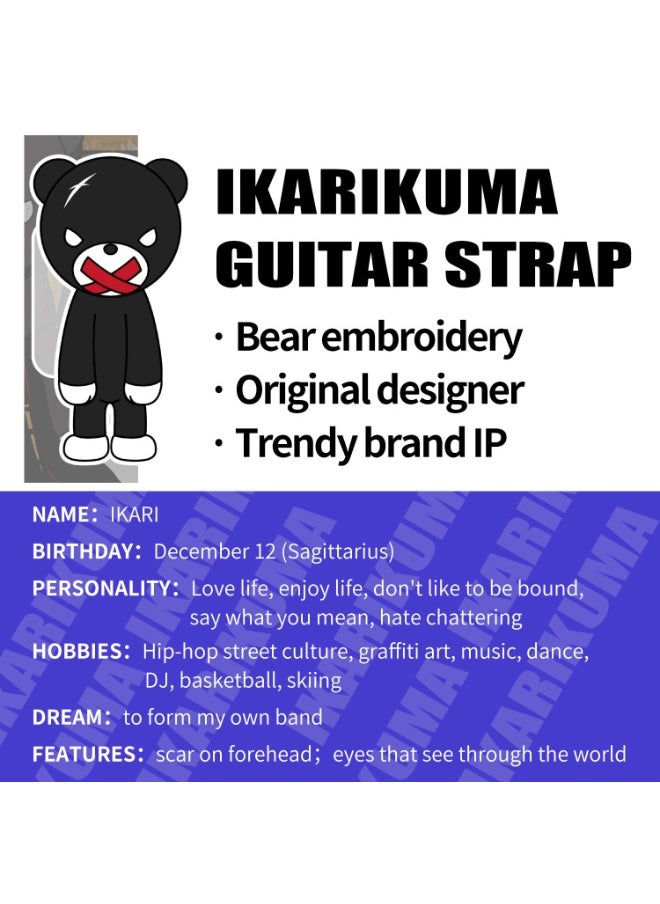 IKARIKUMA Guitar Strap – Polyester Nylon, Adjustable Buckle, Stylish & Comfortable, Fits All Guitars