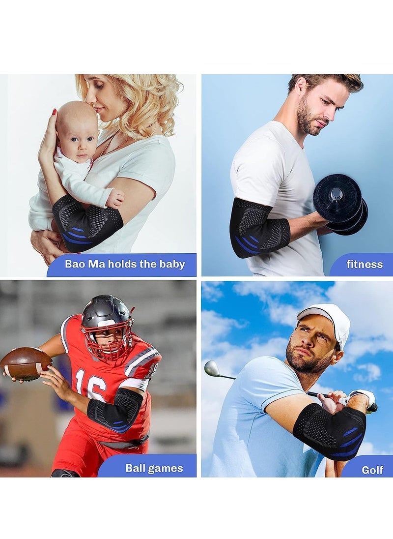 Generic - 2 in 1 Tennis Elbow Brace for Men Women Compression Sleeve with Integrated Elbow Pads Breathable Tendonitis elbow Support Protector for Sports Golfer's Elbow Arthritis Treatment Reduce Joint Pain (M) - Image 1