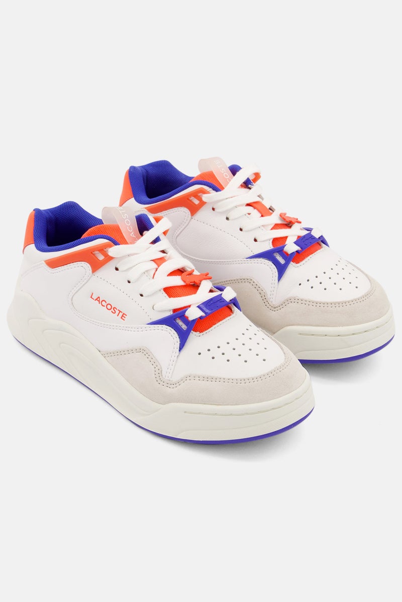 LACOSTE أحذية رياضية نسائية مزودة بأربطة، بيضاء - Image 1