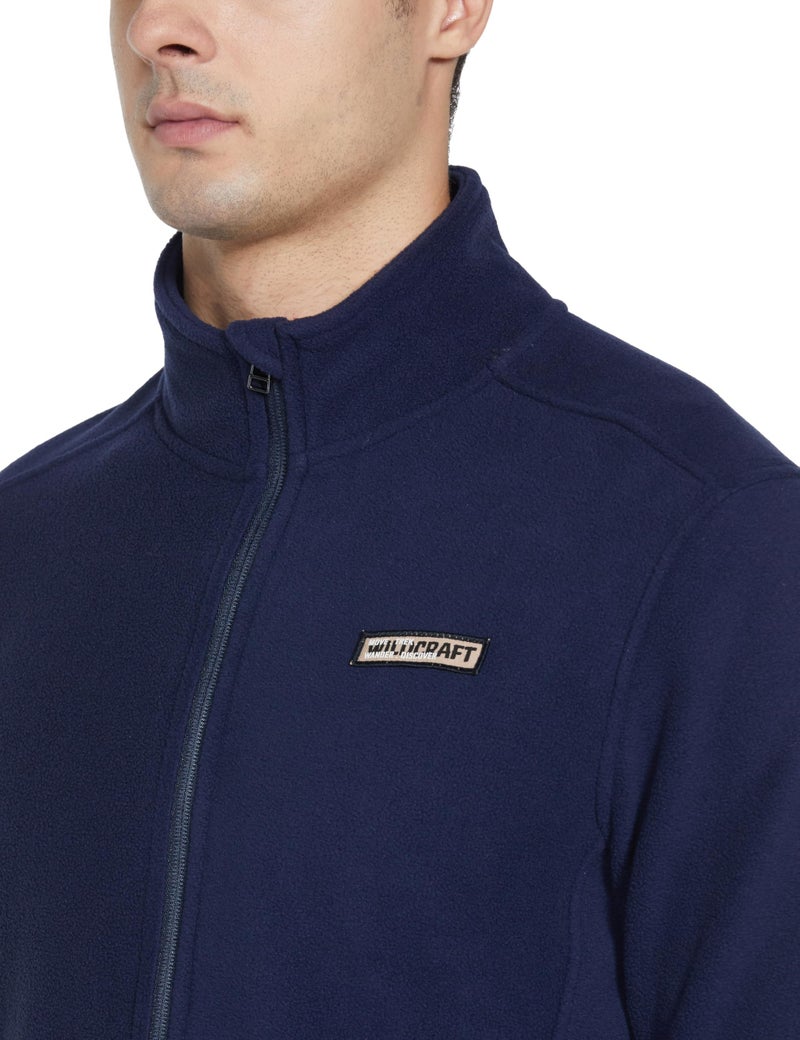 Wildcraft Men Sierra Solid Nylon Blend Collored Casual Fleece Jacket, Full Sleeve - Regular fit, Navy Blue, S - Image 3